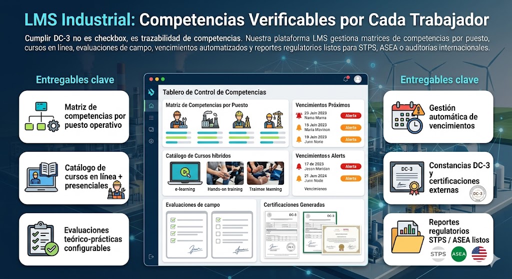 LMS Industrial: Competencias Verificables por Cada Trabajador